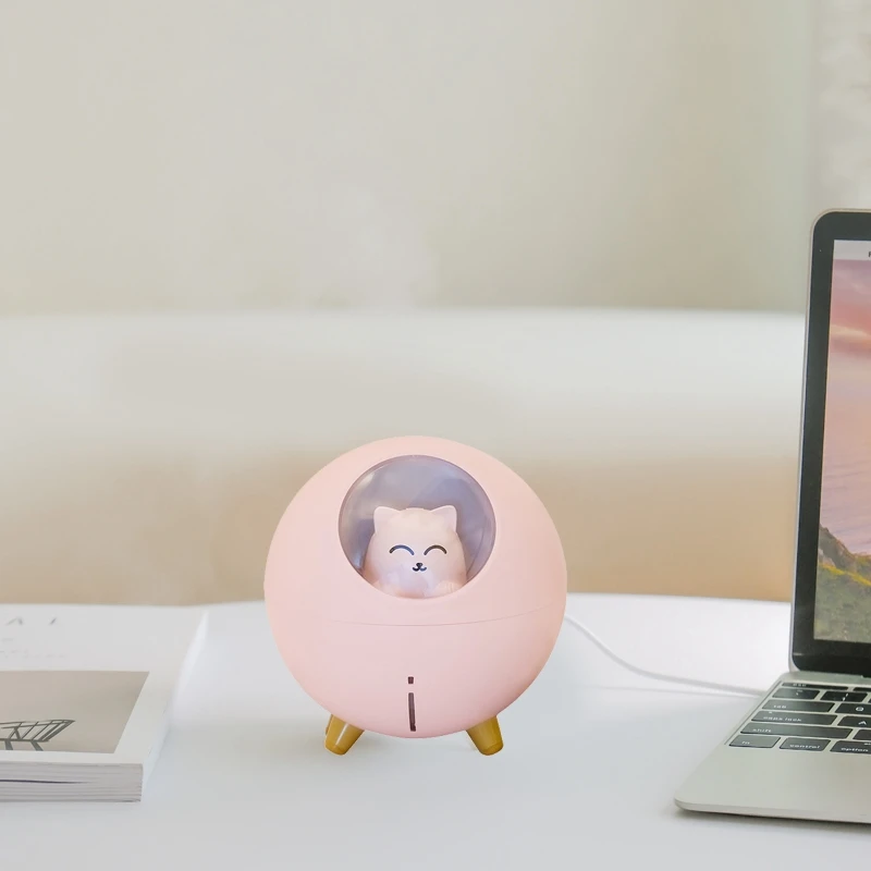 

Mini Humidifier Cute Cat Usb Desktop Humidifier with Night Light Humidifier for Bedroom Home Office