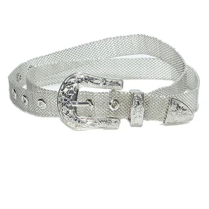 Ремень женский, металлическая сетка шириной 3 см, ретро-стиль, 2019