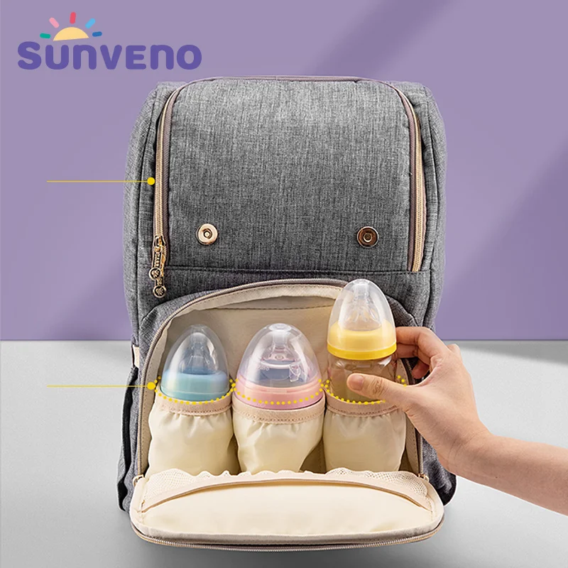 SUNVENO Новая модная сумка для подгузников, рюкзак большой емкости, Детская сумка, сумка для подгузников для ухода за ребенком
