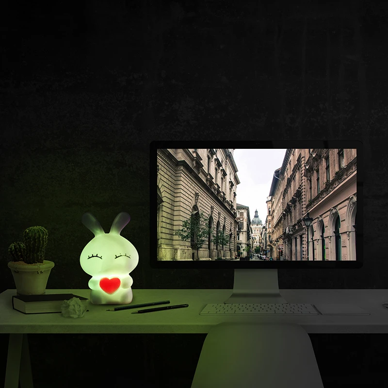 DIDIHOU мультфильм кролик светодиодный ночник для детей подарок Цвет Изменение дома