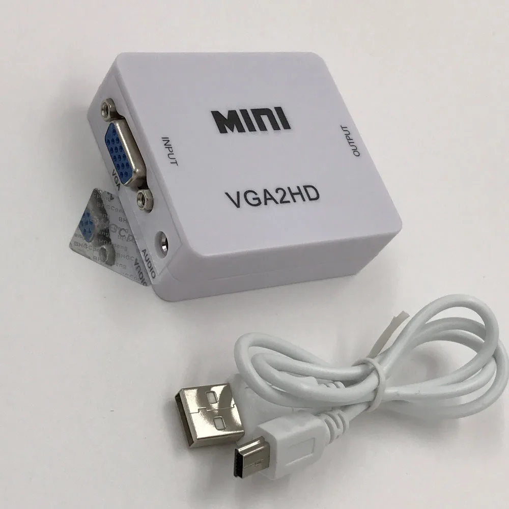 Преобразователь VGA в HDTV мини адаптер с аудио портом питания поддержка 1080P HDMI