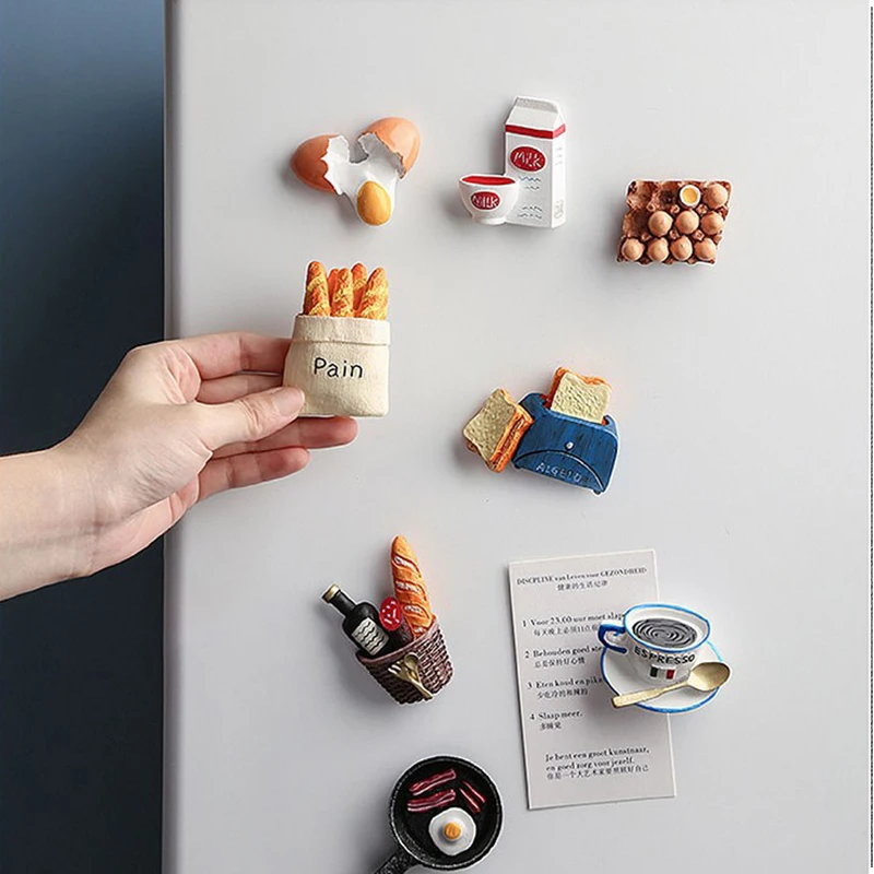 

1PC 3D Cute Simulation Food Fridge Magnet Creative Bionic Food Refrigerator Magnetic Stickers Decoration Photo Magnetic Stickers