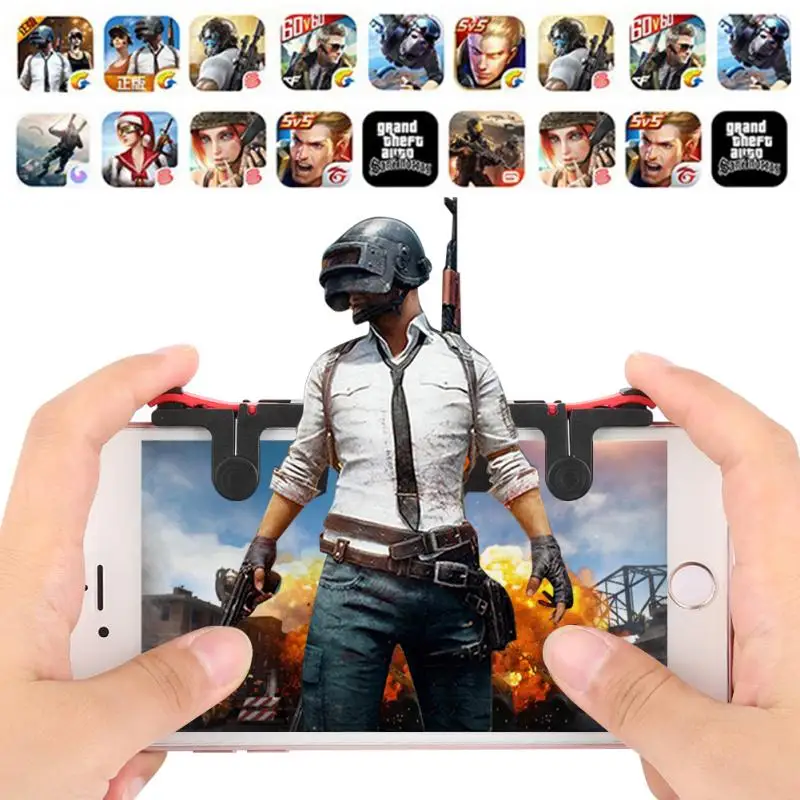 universial 1pair pubg joystick controller triggers gamepad celular joypad gamepad fire aim mobile phone triger тригер