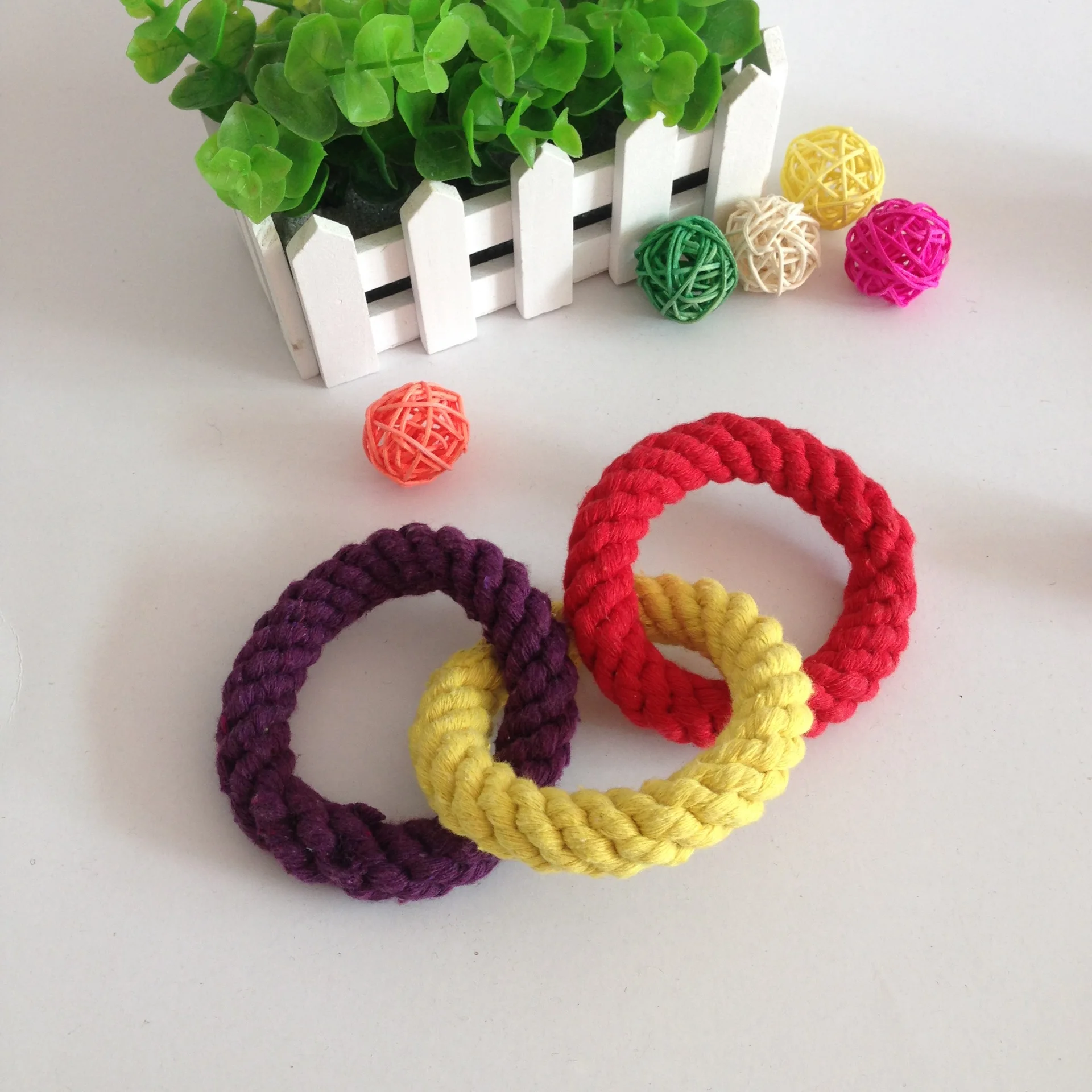 Хлопчатобумажный канат животные игрушки собака чистка зубов ручной тканый