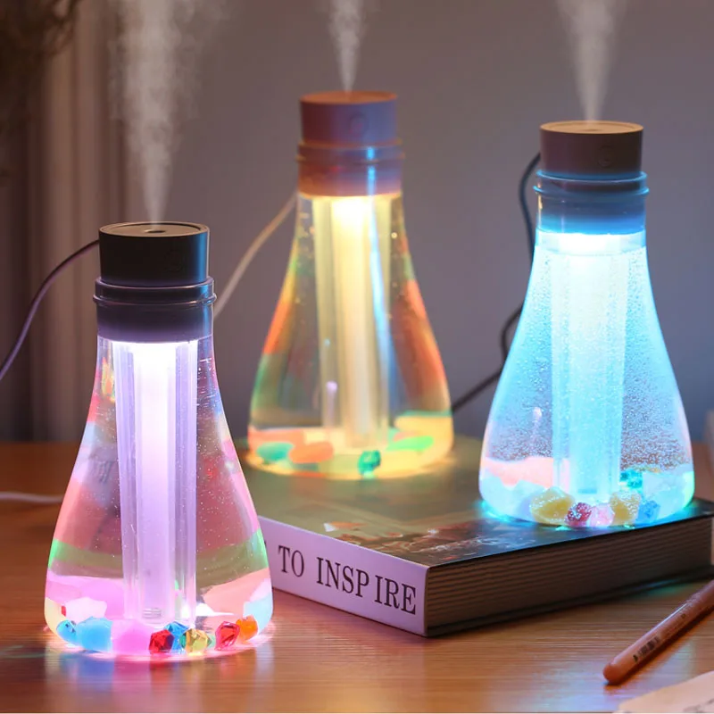 500 мл Желая бутылка увлажнитель воздуха с красочным ночным светом ароматизатор