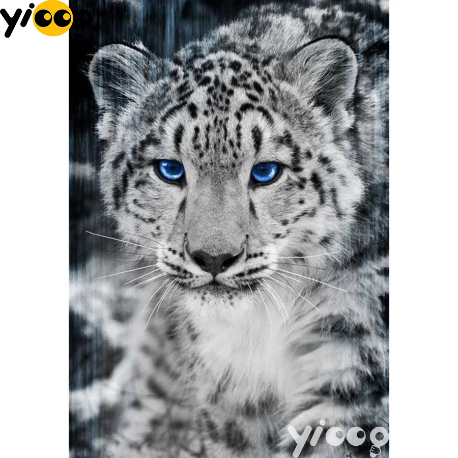 Камни в форме ромба дрель алмазного живопись 5D DIY Алмазная вышивка снежного барса