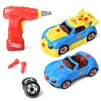2 in 1 assembly car baby pretend play assembly toys building tools for car modeling kit with sound light screw construction toys