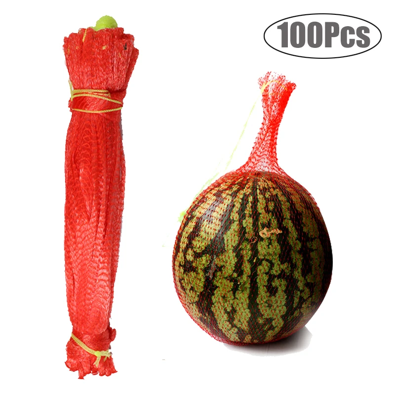 

100 Pcs 15.7 Inches Fruits Hammock Hanging Bags Watermelon Nets Seafood Cradles For Garden Growing Cantaloupes Vegetables