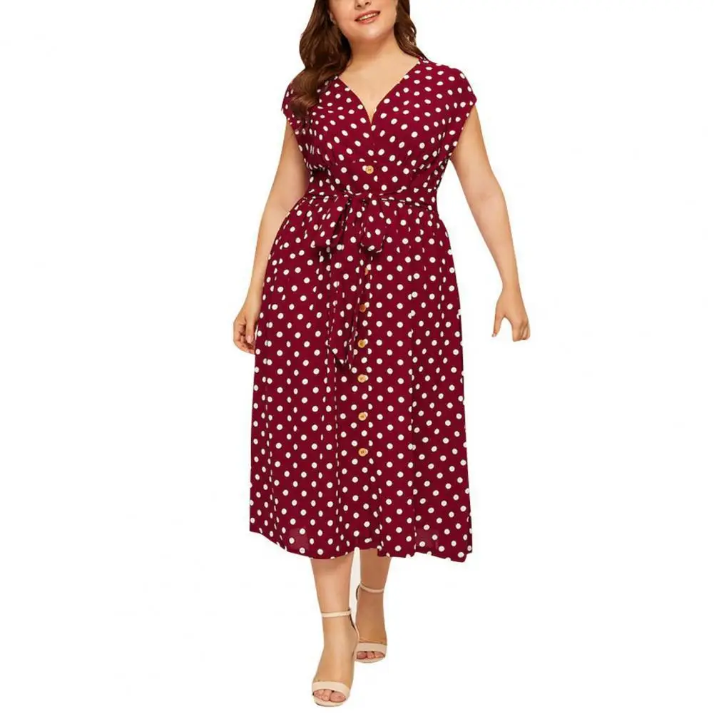 

Polka Dot Print Long Party Dress Elegant V Neck Boho Dresses Spring Tassel Maxi Dress Women Summer Short Sleeve Beach Dress