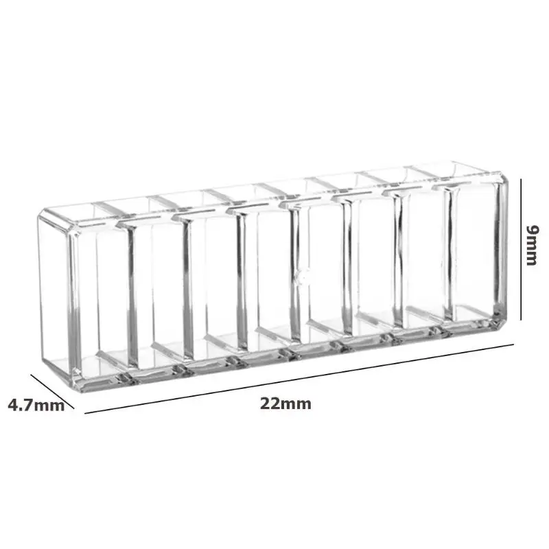 Прозрачная косметическая коробка для хранения 8 ячеек акриловая Женская пудра