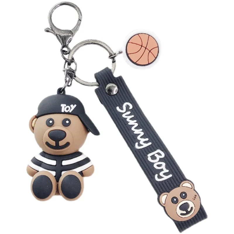 

Cute little bear pendant sitting posture bear key chain couple car accessories girl bag cartoon key chain small gift