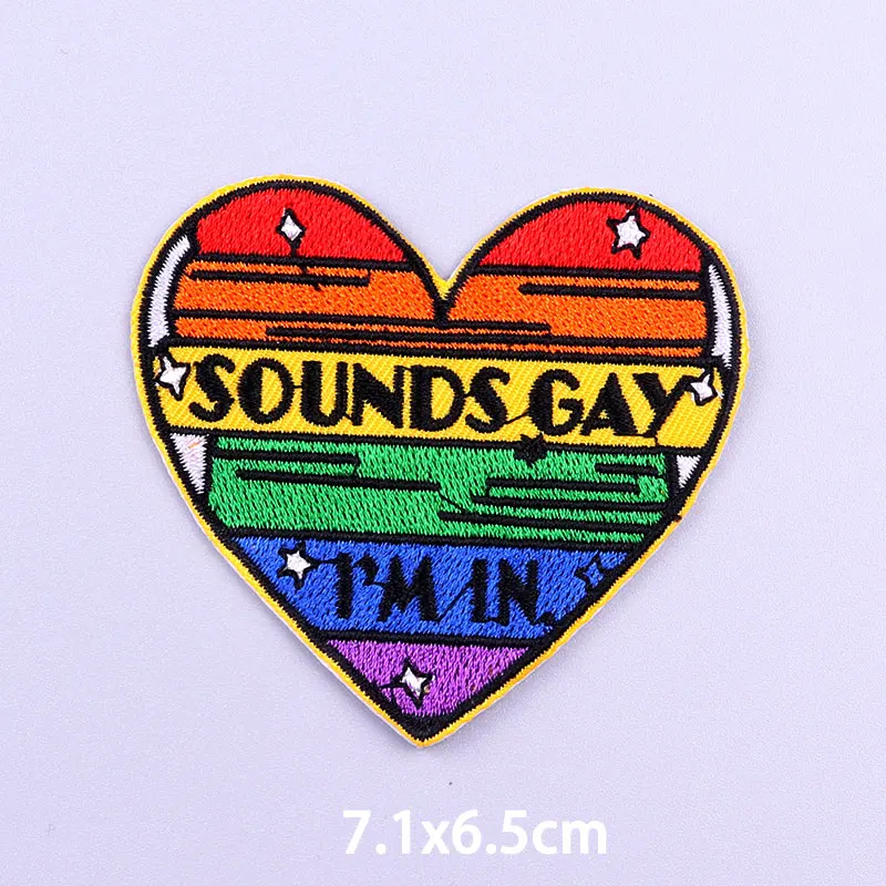 ЛГБТ патчи красочный мультфильм хиппи Единорог Вышивка утюгом Одежда