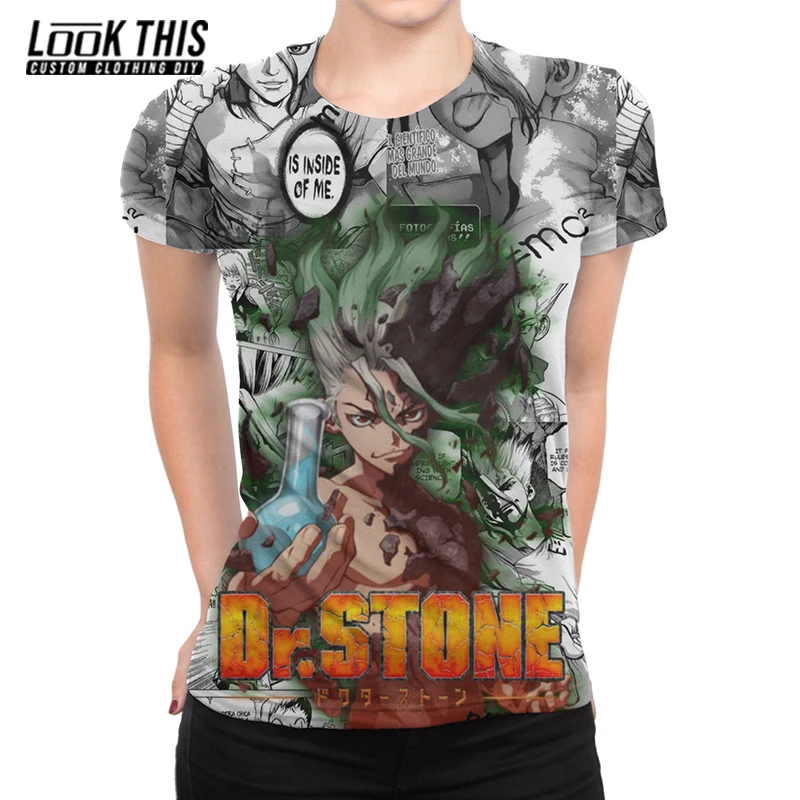 

Dr STONE 3D Printed Female Oversized T-Shirt Tee Tops Women's T Shirt 2021 Anime Summer Tshirts Short Sleeve Cartoon Tshirt