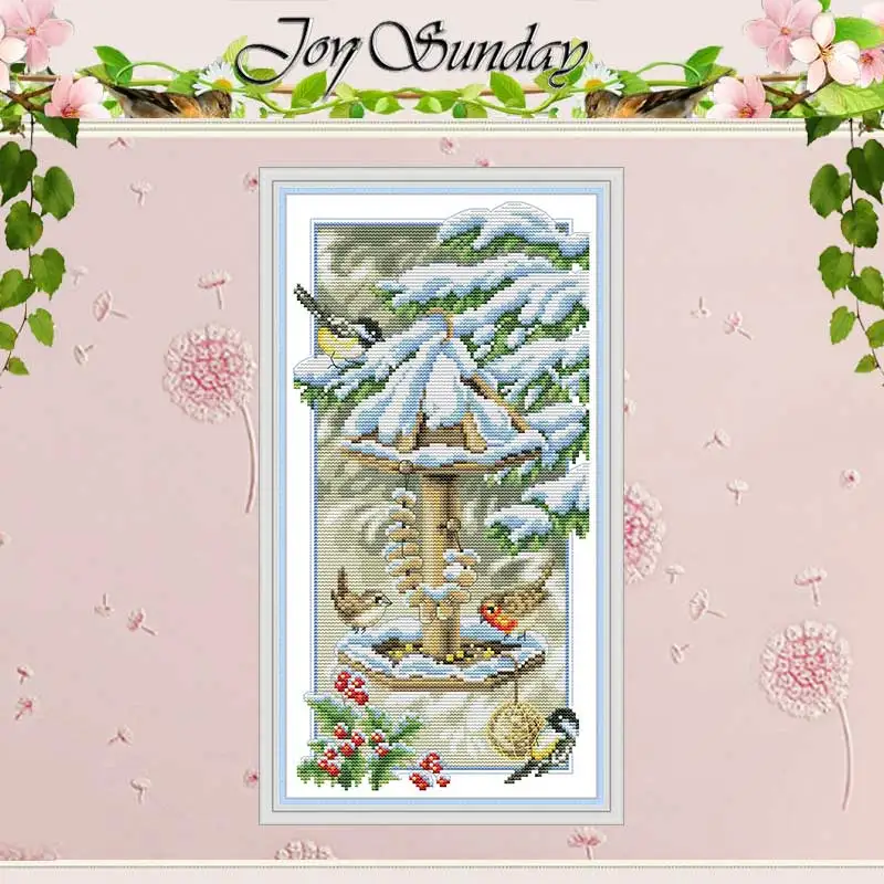 

Birds Enjoying the Cold Winter Counted 11CT 14CT Cross Stitch Sets Handmade Chinese Cross-stitch Kits Embroidery Needlework