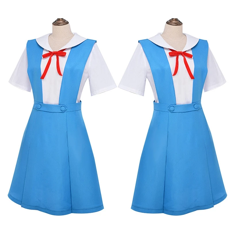 

New Anime Evangelion Halloween Women Cosplay Asuka Langley Soryu Tokyo Ayanami Rei Costume School Uniform