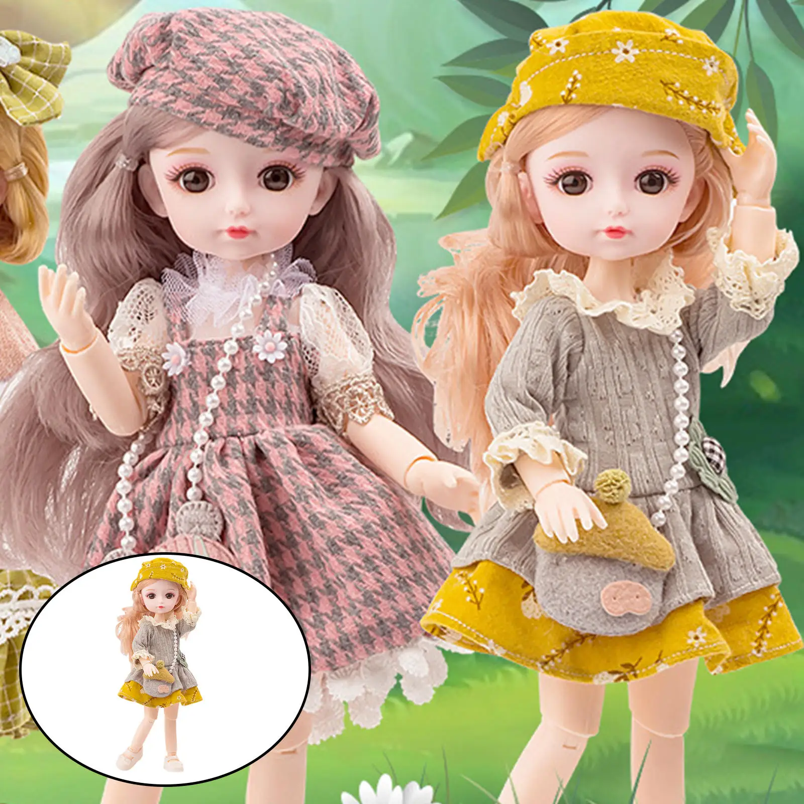 

2 шт., шарнирная кукла 26 см с платьем и обувью