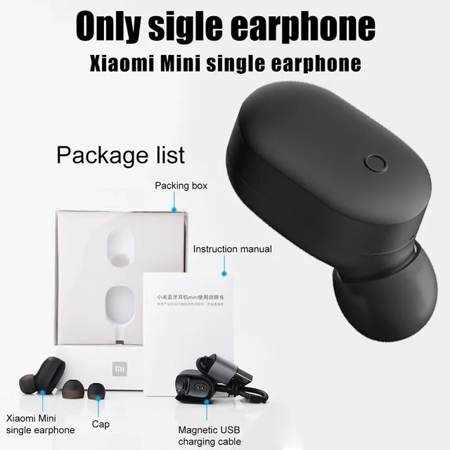 only sigle headset Xiaomi Redmi Airdots TWS Bluetooth наушники спортивные беспроводные активные шумоподавления гарнитура AI управление с микрофоном - Цвет: only sigle headset