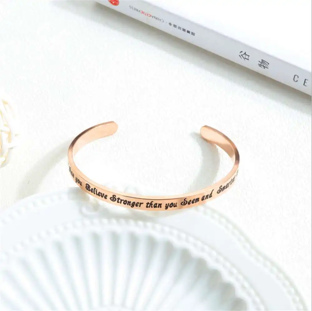 Женские украшения из титановой стали браслеты с вдохновляющими фразами для пар