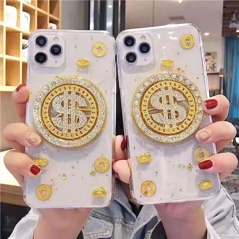 

For Iphone12 Promax Case Good Luck 3D Rotating Coins Silicone Phone Case for IPhone 8 Plus Phone Fundas Xs Max Xr 7 Plus 11pro