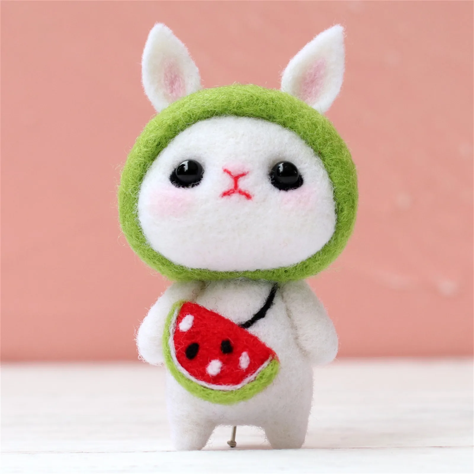 

Cute Rabbit Pattern Handmade DIY Poke Wool Felts Material Production Package Appease Girls Gift Durable Realistic Expression