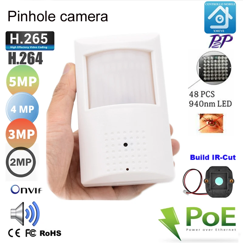 Инфракрасная мини камера ночного видения 1 3 мегапиксельная 2 4 5 аудиосвязь с