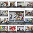 5D алмазная живопись, граффити за занавеской, картина для мальчика, квадратнаяКруглая Полная Алмазная мозаика, вышивка крестиком, домашний декор