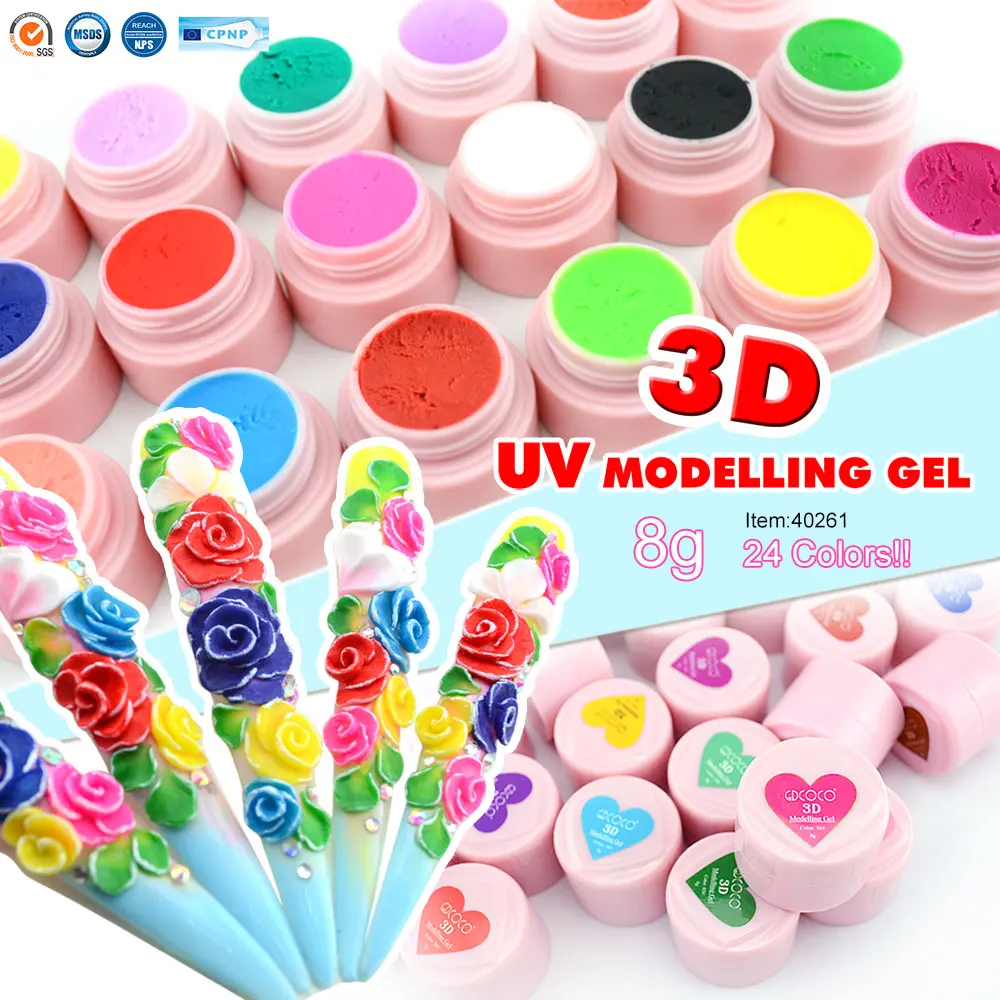 Набор геля #40261 GDCOCO 24 цвета 3D моделирующий гель 8 мл набор для самостоятельной