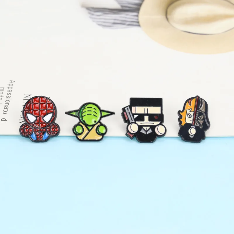 Шпильки топ с рисунком маленького монстра alien брошь Студенческая куртка со