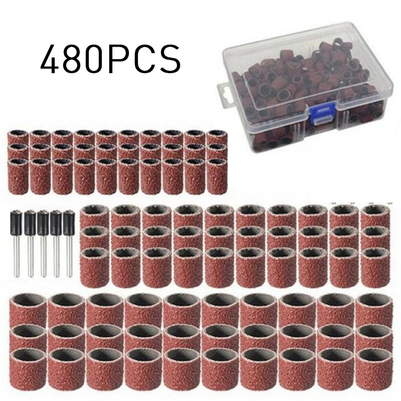 480pcs Options Nail Dedicated Sanding Ring Bands Grinding Head Polisher Essential Supplies Sand Circle For Drill File Machi | Красота и