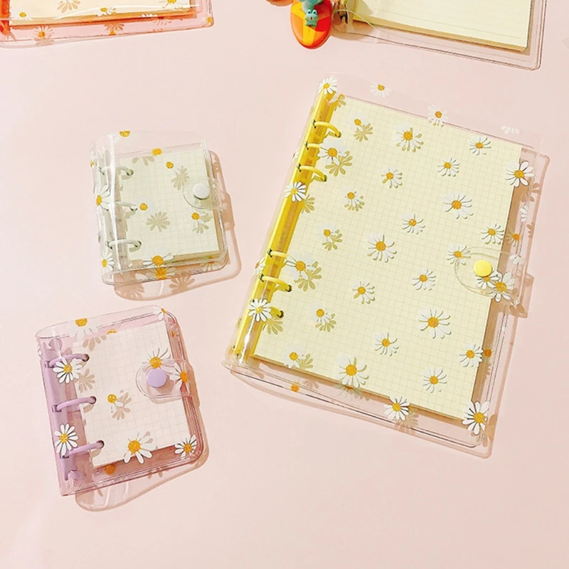 

C5AE A 5 Binder Cover 10 Pack 6-ring Clear Zipper Pocket 45 Sheets/Pack A 5 Loose-leaf Refill Paper A 5 Binder Accessories