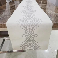 european style embroidered table runners luxury table runner modern wedding party home decoration lace table cloth for dining