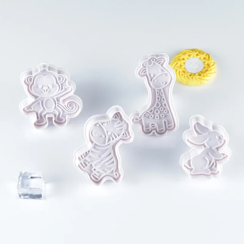 

2020 New 4pcs Cake Tools Animal Cutter Set Cookie Cutters Biscuit Stamp Fondant Mould Baking Sugarcraft Mold