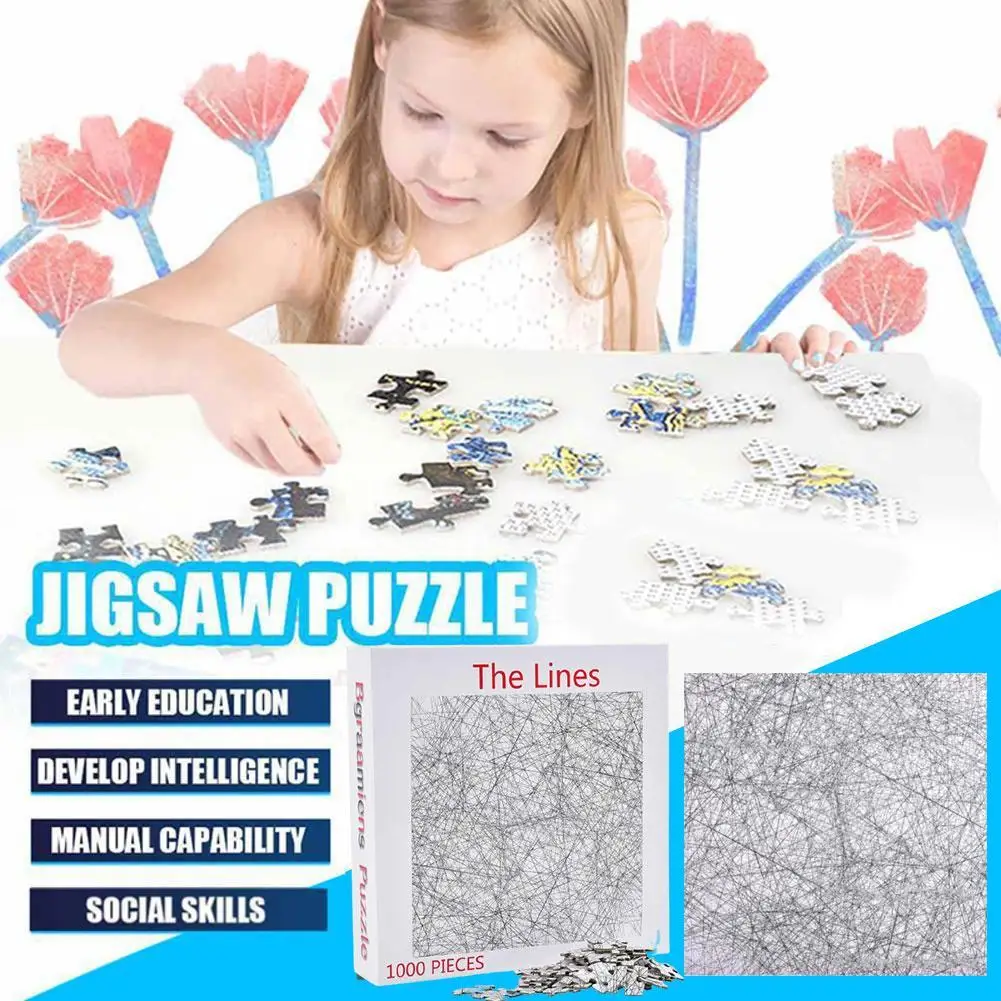 

200/500/1000Pcs Wooden Jigsaw Puzzle Educational interactive toy Line Puzzle Artwork Gifts Collection Decompression toy DIY Puzz
