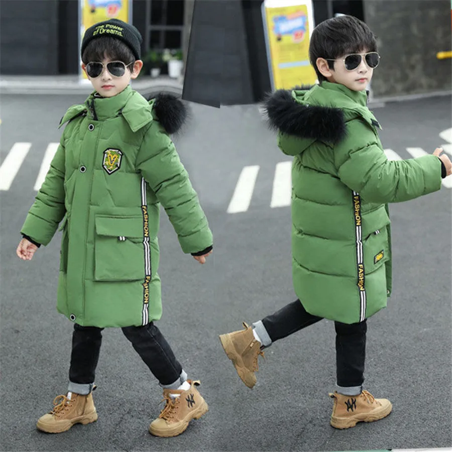 Детская зимняя куртка с меховым воротником на возраст 5-13 лет | Мать и ребенок