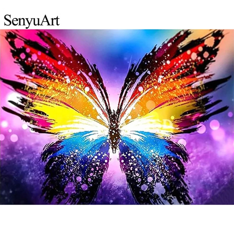 

SenyuArt 5d DIY Diamond Painting Kits Animal Butterfly Diamond Embroidery Mosaic Art Full Round Square Drill Crafts Home Decor