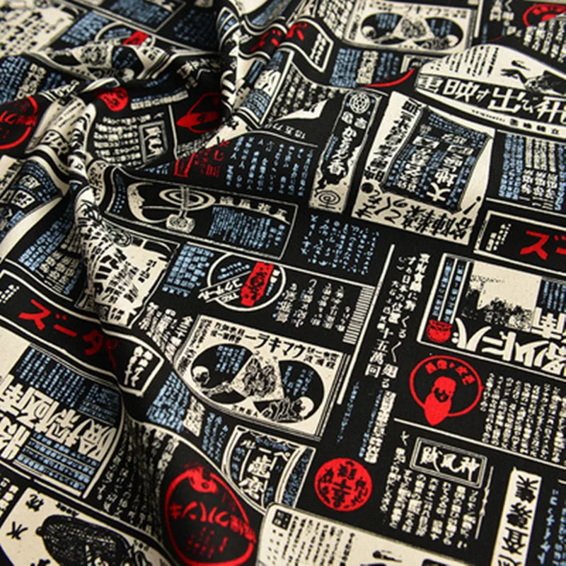 Полуметровая Ретро газетная печать 100% хлопчатобумажная ткань для ручной работы