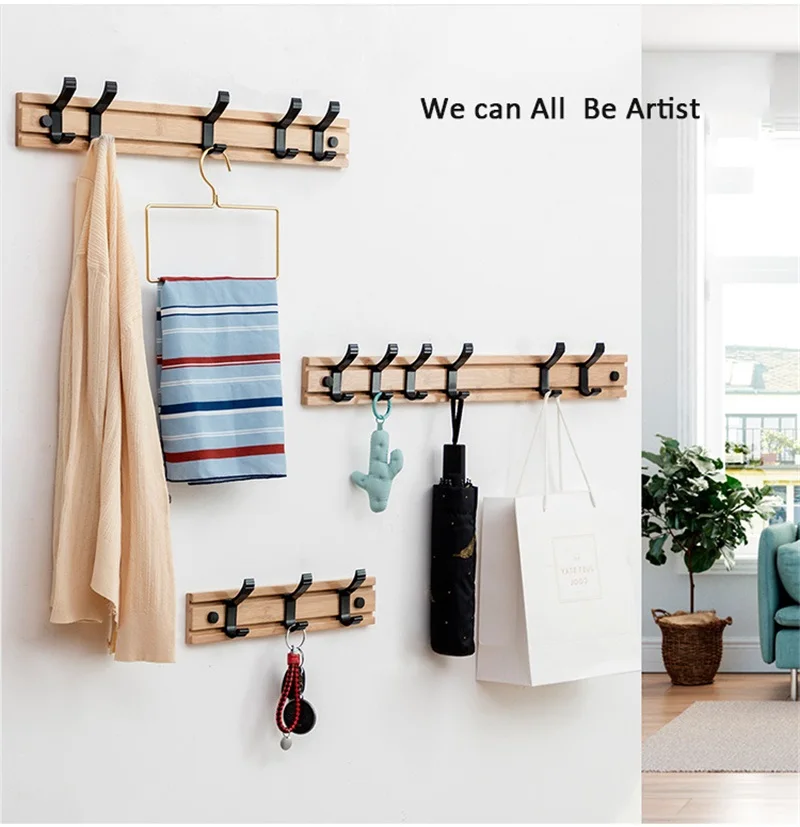 Вешалка для одежды Бамбуковая в скандинавском стиле