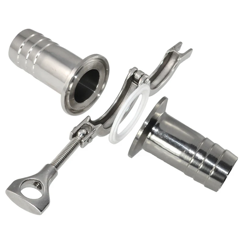 2 предмета 3/4 Inch 19 мм Санитарно Штуцер для шланга Ferrule + 1 5 дюймов Tri зажим ПТФЭ