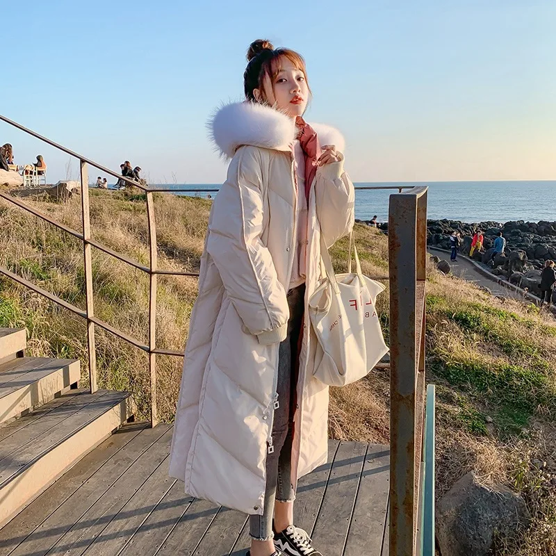 

Down Cotton Coat Women Mid-Length Korean Loose Thick Padded Clothing Winter Wear 2020 Women's New Cotton Overcoat Female E392