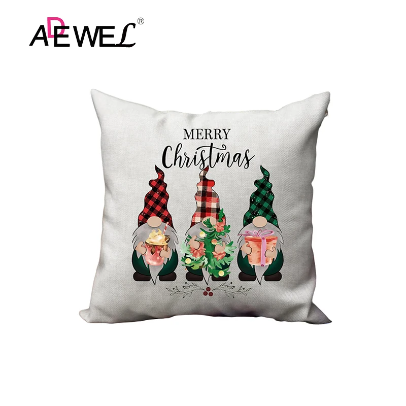 

ADEWEL Funny Christmas Pillow Case With Dwarf Pattern Cojines Decorativos Para Sofá Elegantes Poduszka Dekoracyjna One Size