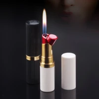 mini girls lipstick lighters portable inflatable encendedores cigar gadgets for women smoking accessories