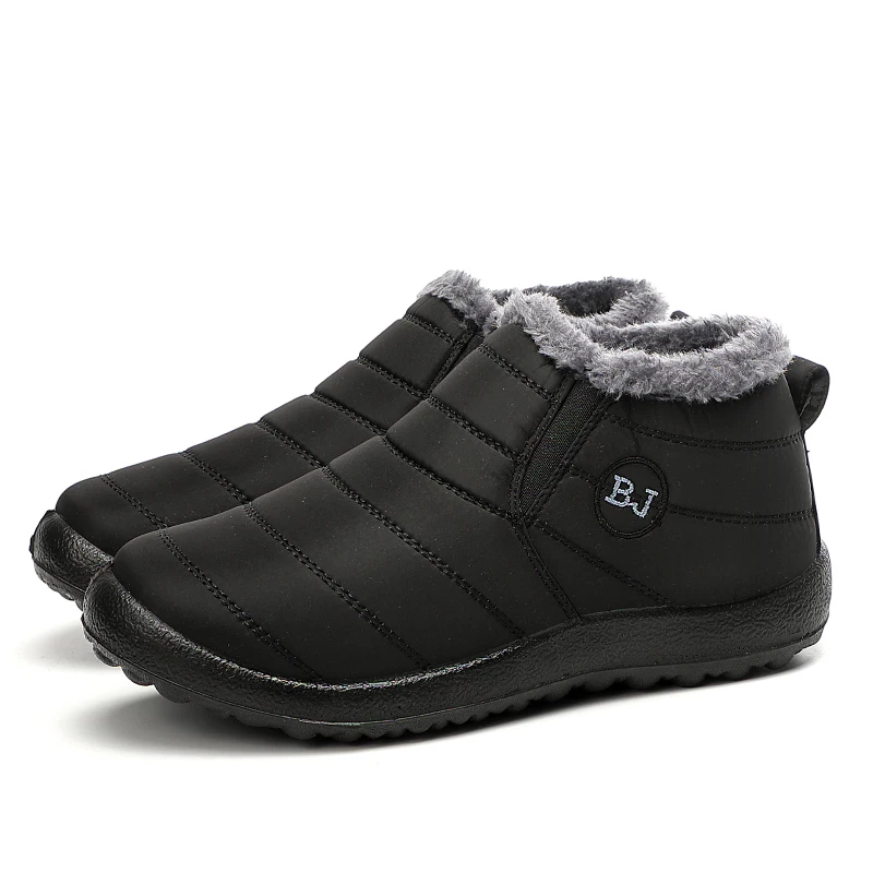 Новинка модная мужская зимняя обувь однотонные зимние ботинки теплые