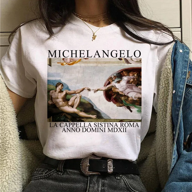 Эстетическая футболка vaporwave Michelangelo Женская модная новая футболка harajuku Повседневная Корейская стильная графическая футболка в стиле хип-хоп женская