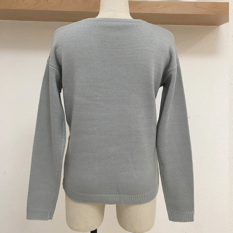 

QUEVOON Criss-Cross Front V-neck Female Sweaters Loose Knitted Solid Pullover Ladies Fitted Jersey Autumn Winter Jumpers Casual