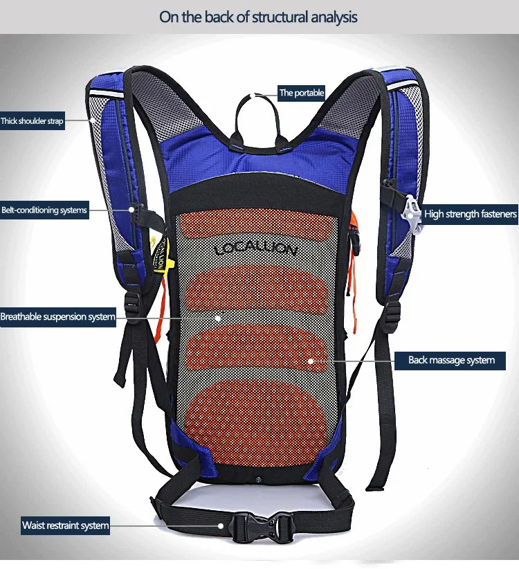 Рюкзак для верховой езды MTB для активного отдыха 18L дышащий рюкзак для верховой езды для езды на велосипеде сумка для велоспорта+ сумка для воды