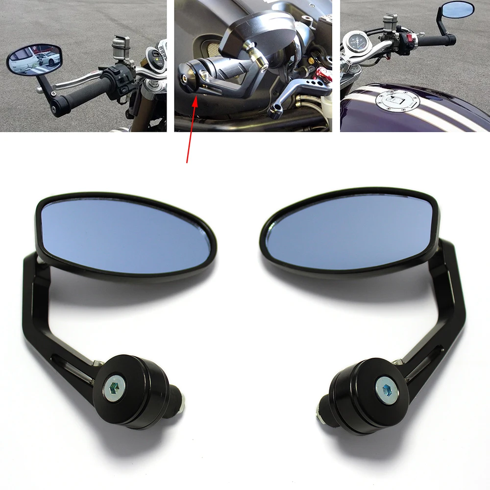

Motorcycle Handlebar Side Bar End Rearview Mirror Accessories Electric Bike Cafe Racer Retrovisor Moto Bicycle Rear View Mirrors