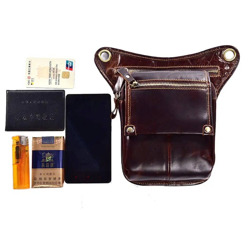 Мужская кожаная сумка через плечо Повседневная поясная дорожная для езды на