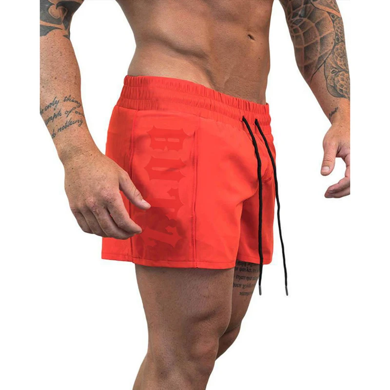 

New European And American Muscle Brothers Casual Sports Shorts Men Running Fitness Training Fast Dry Three Minutes Shorts Wholes