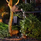 Светодиодный чайник на солнечной батарее, полая кованая железная гирлянда для полива, уличный водонепроницаемый светильник для двора, художественное украшение, садовое украшение