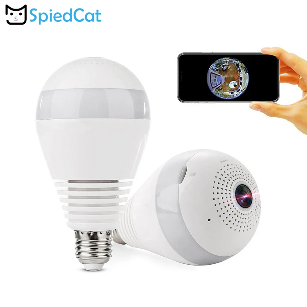 720 P/1080 P HD E27 IP WiFi камера 360 градусов панорамный светильник лампа рыбий глаз CCTV